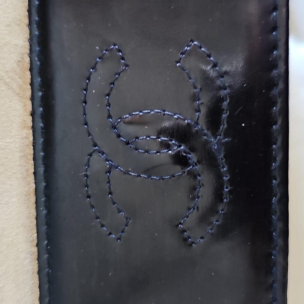 🌟CHANEL🌟 RARE AUTHENTIC Black Patent Leather Suede Flap Bag - Picture 2 of 14